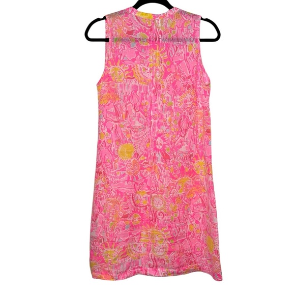 Lilly Pulitzer Sleeveless Dress Size Small Pink Yellow Linen Sundress - Picture 2 of 11